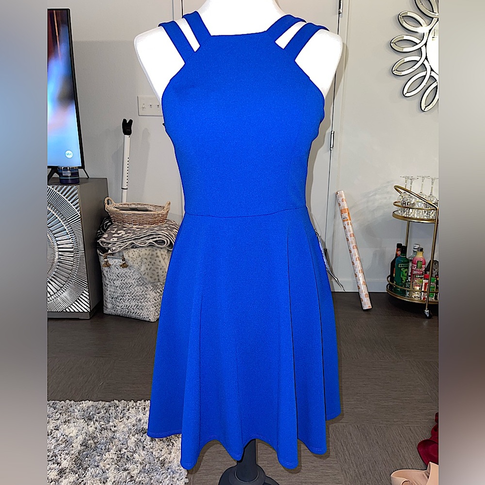 BRAND NEW blue peplum dress women’s 7/8